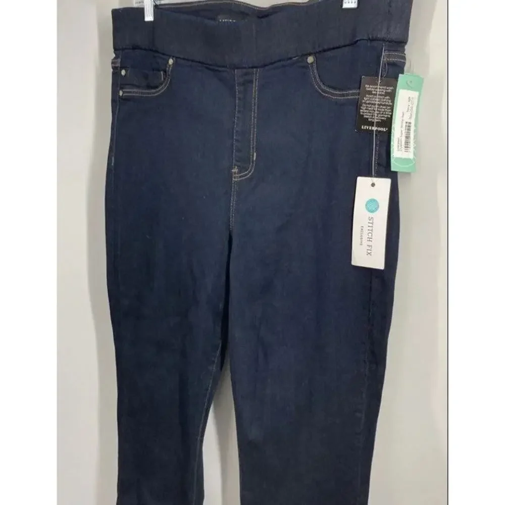 NWT Liverpool Elizabeth Super Skinny Jeans Womens Navy Denim Size 12P Petite